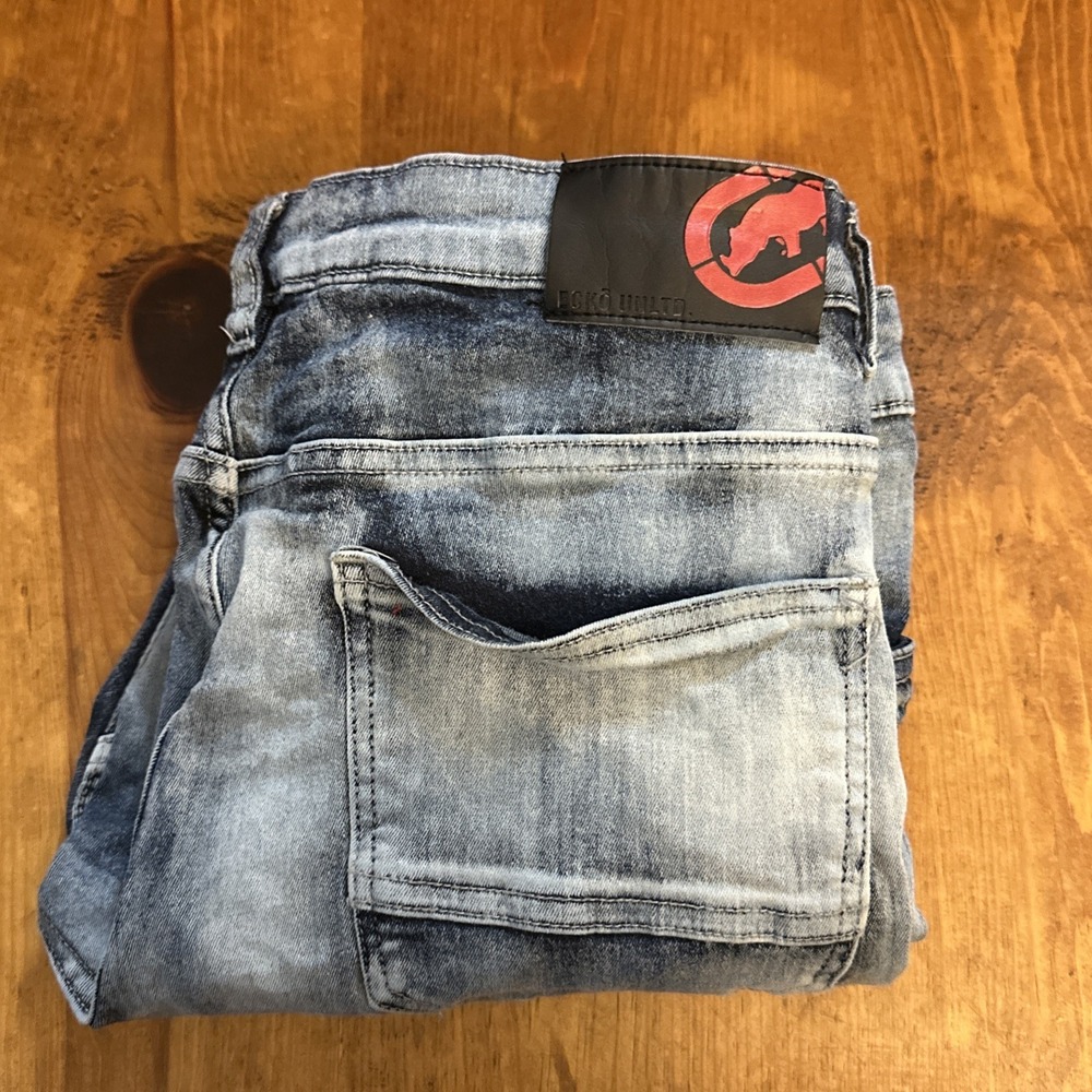 ECKO Unltd Jeans Mens 36x29 Skinny Faded Stretch Y2K Skater Street